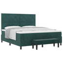 Box spring seng med hovedgærde Mørkegrøn 200 x 180 cm Fløjl
