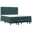 Box spring seng med hovedgærde Mørkegrøn 200 x 180 cm Fløjl