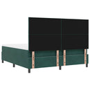 Box spring seng med hovedgærde Mørkegrøn 200 x 180 cm Fløjl