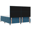 Box spring seng med hovedgærde Mørkeblå 200 x 180 cm Fløjl