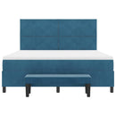 Box spring seng med hovedgærde Mørkeblå 200 x 180 cm Fløjl