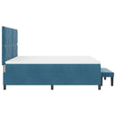 Box spring seng med hovedgærde Mørkeblå 200 x 180 cm Fløjl