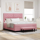 Box spring seng med hovedgærde Lyserød 200 x 180 cm Fløjl