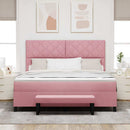 Box spring seng med hovedgærde Lyserød 200 x 180 cm Fløjl