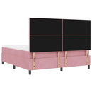 Box spring seng med hovedgærde Lyserød 200 x 180 cm Fløjl