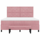 Box spring seng med hovedgærde Lyserød 200 x 180 cm Fløjl