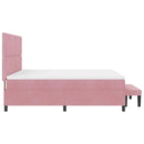 Box spring seng med hovedgærde Lyserød 200 x 180 cm Fløjl