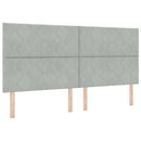 Box spring seng med hovedgærde Lysegrå 200 x 200 cm Fløjl