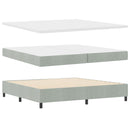 Box spring seng med hovedgærde Lysegrå 200 x 200 cm Fløjl