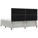 Box spring seng med hovedgærde Lysegrå 200 x 200 cm Fløjl