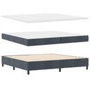 Box spring seng med hovedgærde Mørkegrå 200 x 200 cm Fløjl