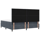 Box spring seng med hovedgærde Mørkegrå 200 x 200 cm Fløjl