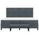 Box spring seng med hovedgærde Mørkegrå 200 x 200 cm Fløjl