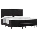 Box spring seng med hovedgærde Sort 200 x 200 cm Fløjl