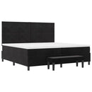 Box spring seng med hovedgærde Sort 200 x 200 cm Fløjl