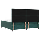 Box spring seng med hovedgærde Mørkegrøn 200 x 200 cm Fløjl