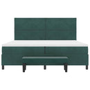 Box spring seng med hovedgærde Mørkegrøn 200 x 200 cm Fløjl