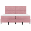 Box spring seng med hovedgærde Lyserød 200 x 200 cm Fløjl