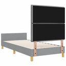 Sengestel med hovedgærde Lysegrå 90 x 200 cm Stof