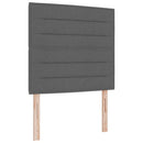 Sengestel med hovedgærde Mørkegrå 90 x 200 cm Stof