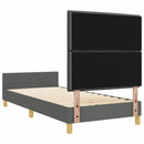 Sengestel med hovedgærde Mørkegrå 90 x 200 cm Stof