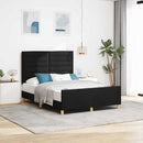 Sengestel med hovedgærde Sort 140 x 190 cm Stof