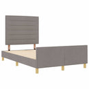 Sengestel med hovedgærde Gråbrun 140 x 200 cm Stof