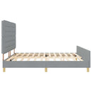 Sengestel med hovedgærde Lysegrå 200 x 200 cm Stof