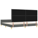 Sengestel med hovedgærde Mørkegrå 200 x 200 cm Stof