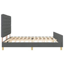 Sengestel med hovedgærde Mørkegrå 200 x 200 cm Stof
