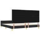 Sengestel med hovedgærde Sort 200 x 200 cm Stof