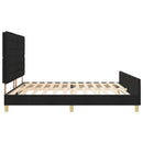 Sengestel med hovedgærde Sort 200 x 200 cm Stof