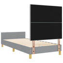 Sengestel med hovedgærde Lysegrå 100 x 200 cm Stof