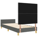 Sengestel med hovedgærde Mørkegrå 100 x 200 cm Stof