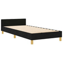 Sengestel med hovedgærde Sort 100 x 200 cm Stof