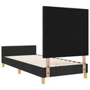 Sengestel med hovedgærde Sort 100 x 200 cm Stof
