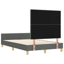 Sengestel med hovedgærde Mørkegrå 120 x 200 cm Stof