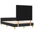 Sengestel med hovedgærde Sort 120 x 200 cm Stof