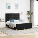Sengestel med hovedgærde Sort 140 x 190 cm Stof