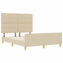 Sengestel med hovedgærde Creme 140 x 190 cm Stof