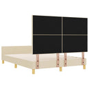Sengestel med hovedgærde Creme 140 x 190 cm Stof