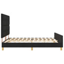 Sengestel med hovedgærde Sort 180 x 200 cm Stof