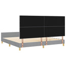 Sengestel med hovedgærde Lysegrå 200 x 200 cm Stof