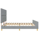 Sengestel med hovedgærde Lysegrå 200 x 200 cm Stof