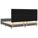Sengestel med hovedgærde Mørkegrå 200 x 200 cm Stof