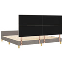 Sengestel med hovedgærde Gråbrun 200 x 200 cm Stof