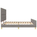 Sengestel med hovedgærde Gråbrun 200 x 200 cm Stof