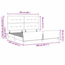 Sengestel med hovedgærde Blå 200 x 200 cm Stof