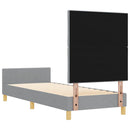 Sengestel med hovedgærde Lysegrå 80 x 200 cm Stof