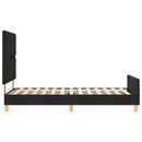 Sengestel med hovedgærde Sort 90 x 190 cm Stof